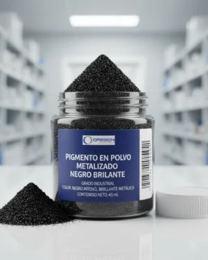 Pigmento En Polvo Metalizado Negro Brillante