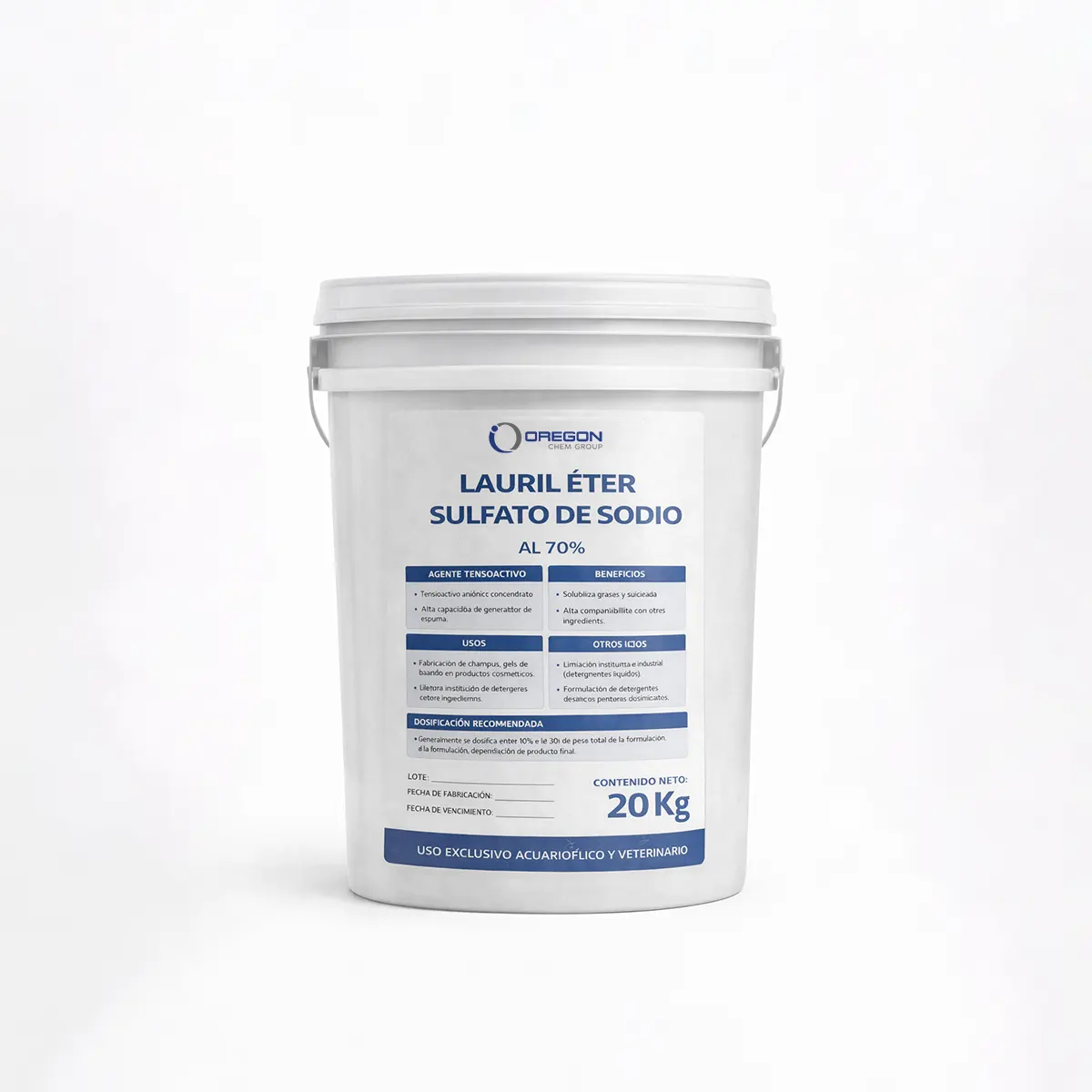 Lauril éter Sulfato De Sodio (70%) 2 Lauril Eter Sulfato De Sodio 70 20 Kg